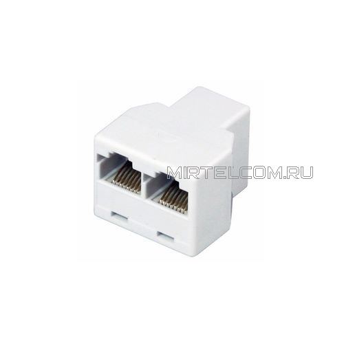 Адаптер компьютерный 1 порт RJ-45 (8P8C) мама на 2*RJ45(8P8C) мама прямой