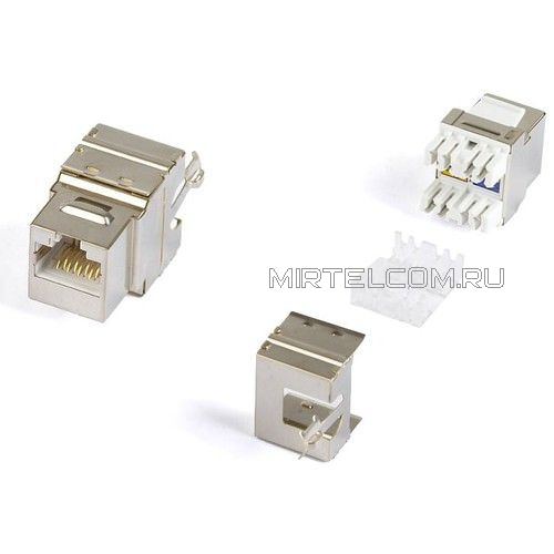 Модуль вставка Keystone Jack RJ-45(8P8C), cat.5e, 180° 110 IDC для коммутационных панелей, экранированный