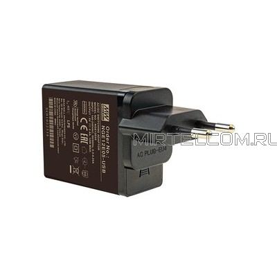 Блок питания MEAN WELL, сетевой адаптер USB 5B 2.4A 12Вт (NGE12E05-USB)