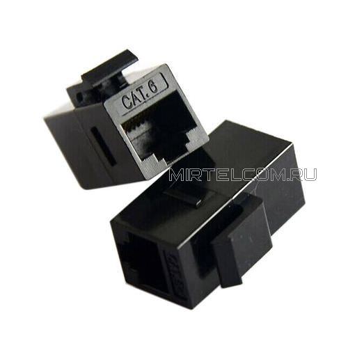 Проходной адаптер RJ-45, cat 6, формата Keystone Jack