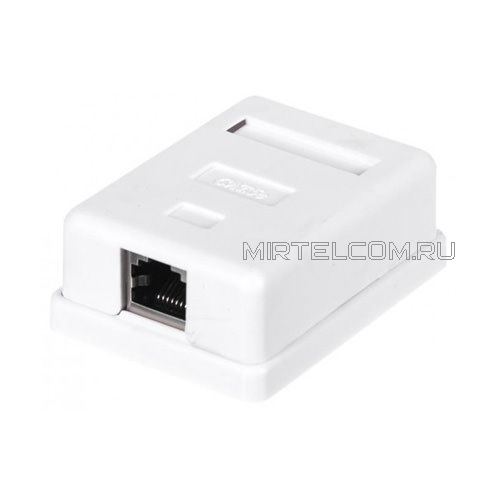 Розетка RJ-45 кат. 6 экранированная, внешняя, Dual IDC Hyperline SB2-1-8P8C-C6-SH-WH