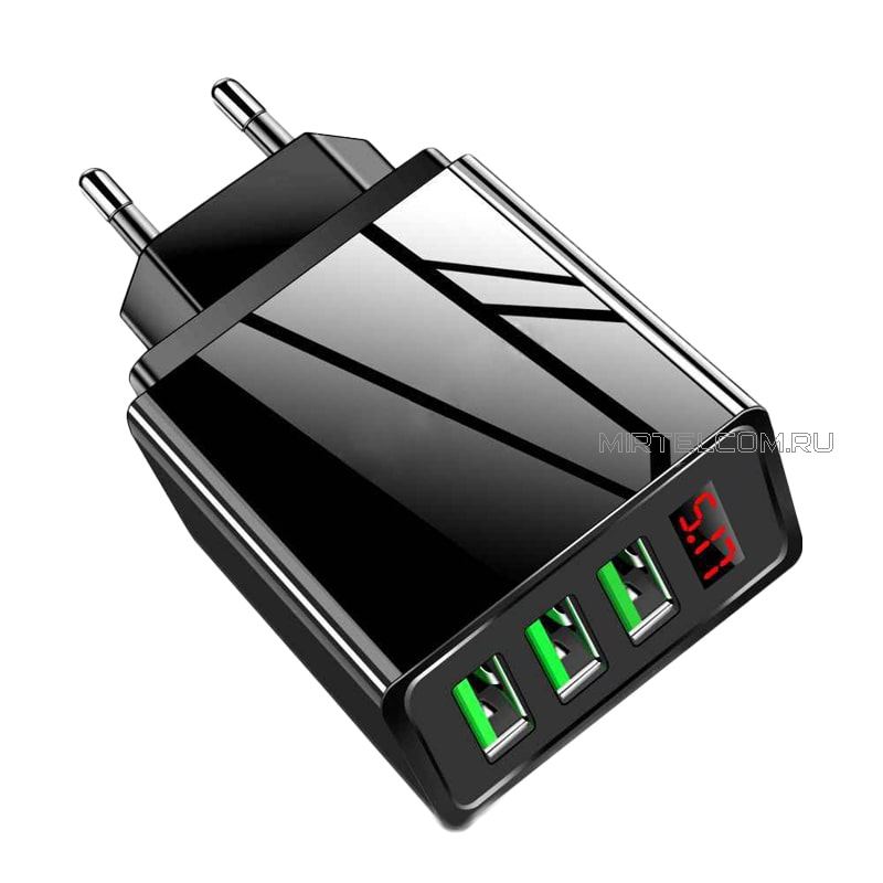 Сетевое зарядное устройство 3xUSB 220V (СЗУ) (5V, 3100mA), купить в Тюмени