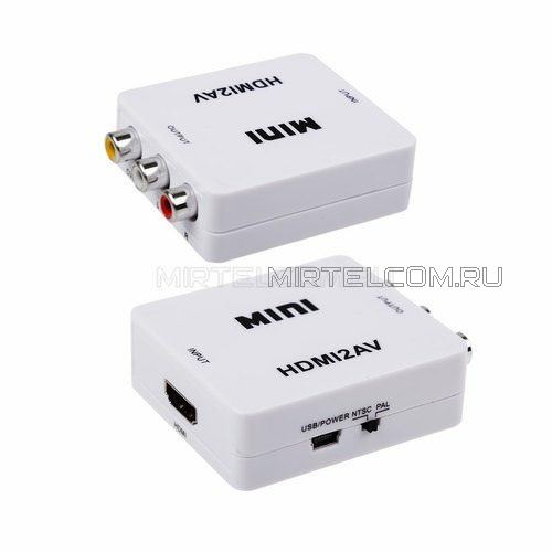 Конвертер активный HDMI на 3 RCA, через USB