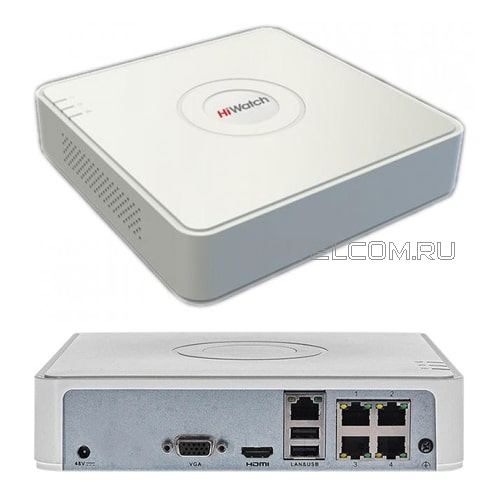 IP-видеорегистратор HiWatch 4-х канальный DS-N204P(B), до 4Мп, в Тюмени