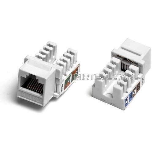 Вставка Keystone Jack RJ-45(8P8C), категория 6, Dual IDC, белая (KJ2-8P8C-C6-90-WH)