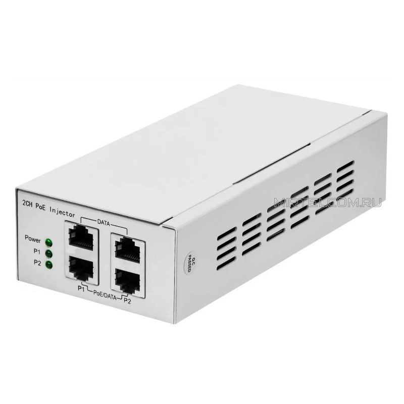 Инжектор POE Powertone PI-300-2, PoE бюджет 60Вт, купить в Тюмени