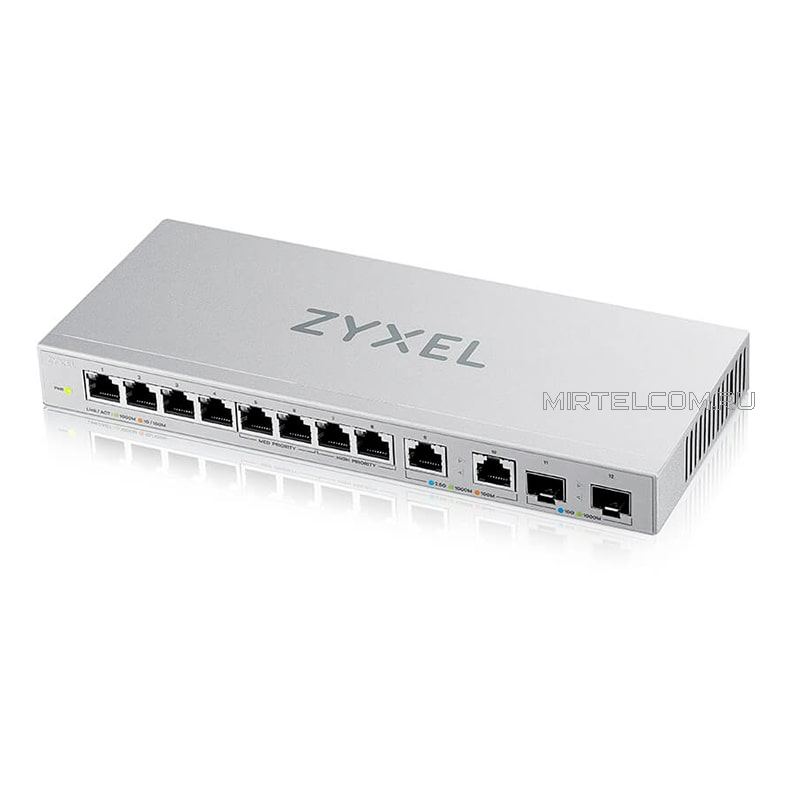 Коммутатор неуправляемый Zyxel XGS1010-12 с 10 портами 10Гбит/сек, SFPx2, купить в Тюмени