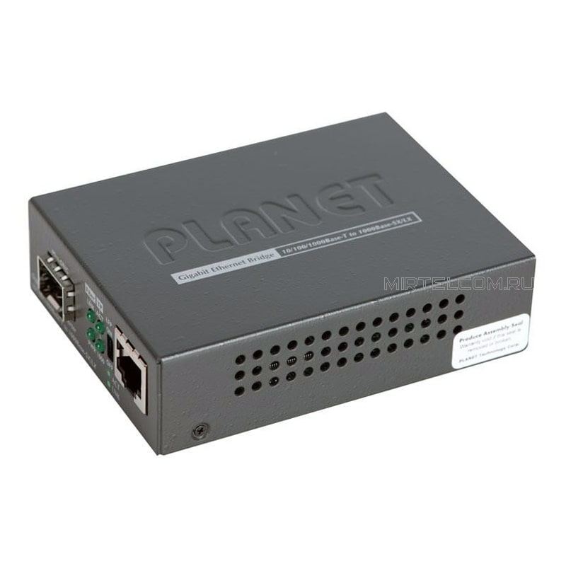 Медиаконвертер оптический PLANET GT-805 20 км без модуля, в Тюмени