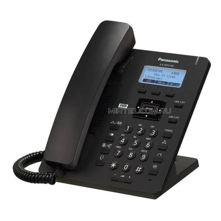 SIP-телефон Panasonic KX-HDV130RU-B PoE (2 SIP-аккаунта), общий вид. Купить в Тюмени