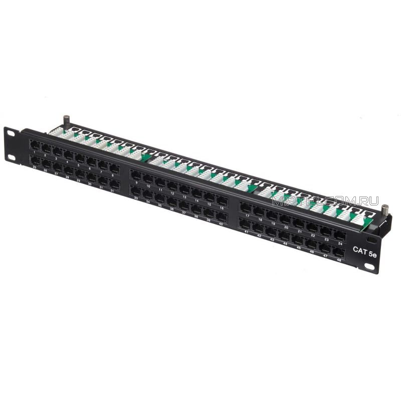 Патч панель 19&quot; 2U, 48 портов для кабеля UTP RJ45 Кат. 5e Dual IDC, купить в Тюмени