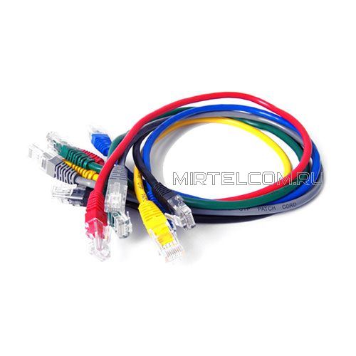 Патч-корд, UTP RJ-45, кат.5E, 4 пары, UTP, 0,5 м