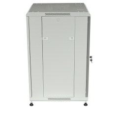 Шкаф напольный 18U, 600x600, дверь стекло серый сбоку