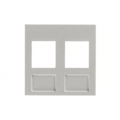 Вставка в розеточную панель, 2 Keystone, 45x45, плоская белый без шторок