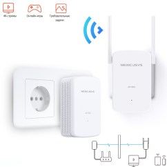 Комплект гигабитных адаптеров Powerline AV1000 с поддержкой Wi‑Fi