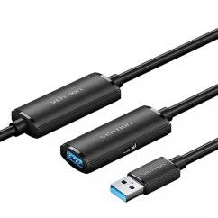 Активный кабель-удлинитель VENTION USB 3.0 AM AF type-c10м черный