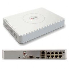 IP-видеорегистратор HiWatch 8-ми канальный DS-N208P(B), до 4Мп, PoE, купить в Тюмени