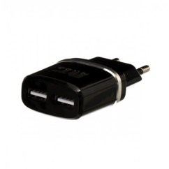 Сетевое зарядное устройство Hoco 2xUSB 220V (СЗУ) (5V, 2400mA), черный