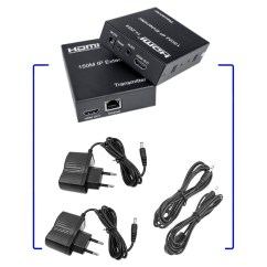 Управляемый комплект для передачи HDMI по сети Ethernet (передатчик и приемник), купить в Тюмени