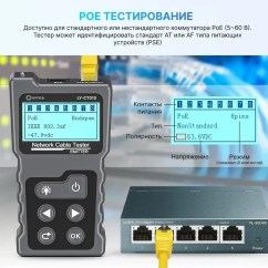 PoE тестер с LCD, измерение напряжения и метод PoE Endspan Midspan