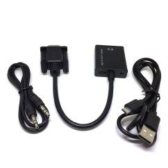 Конвертер сигнала VGA-HDMI аудио звук (штекер-гнездо), питание от USB