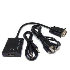 Конвертер сигнала VGA-HDMI + звук (штекер-гнездо), питание от USB