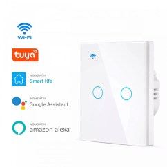 WiFi выключатель освещения Tuya, стекло (2 зоны), купить в Тюмени