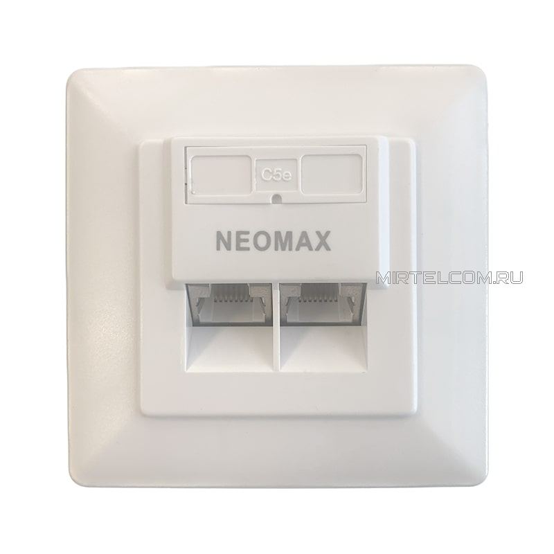 Розетка компьютерная 2хRJ-45 FTP, cat.5e, внутренняя Neomax, купить в Тюмени