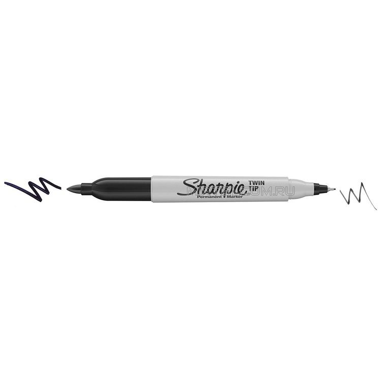 Перманентный маркер с двойным наконечником Sharpie Twin черного цвета