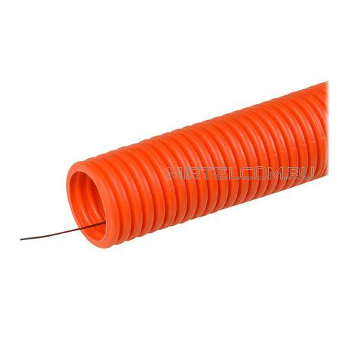 Труба ПНД гофрированная гибкая с протяжкой (зондом) D=16мм, оранжевая (бухта 100м), купить в Тюмени