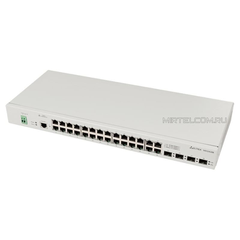 Управляемый коммутатор MES2428 DC с 24 портами 10/100/1000Base-TX и 4 комбо-портами, купить в Тюмени